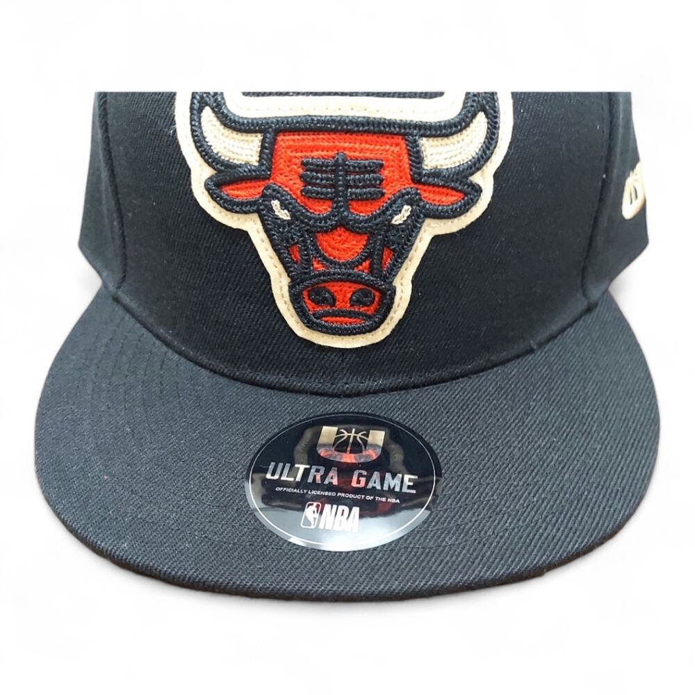 Chicago Bulls Ultra Game NBA Black/Red Snapback Hat Bulls Logo - Picture 3 of 7
